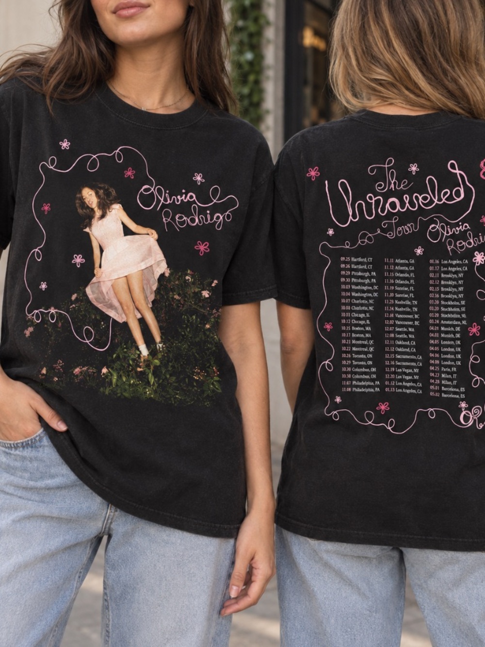 Olivia Rodrigo The Unraveled Tour Concert T-Shirt Black Tee